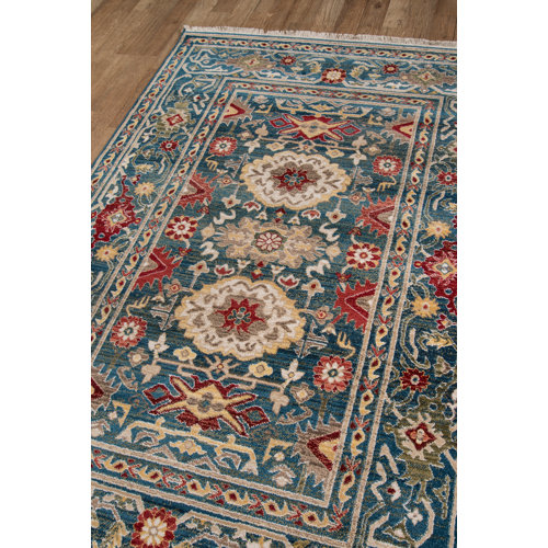 Charlton Home® Canberra Performance Blue Rug & Reviews Wayfair
